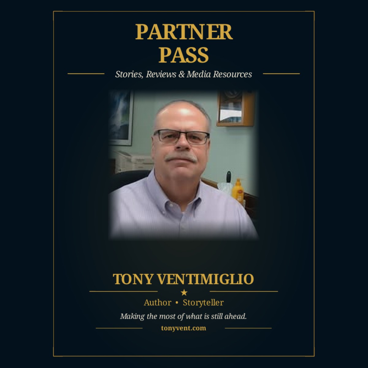 Partner Pass / Media Kit — bio, photos and booking details for Tony Ventimiglio